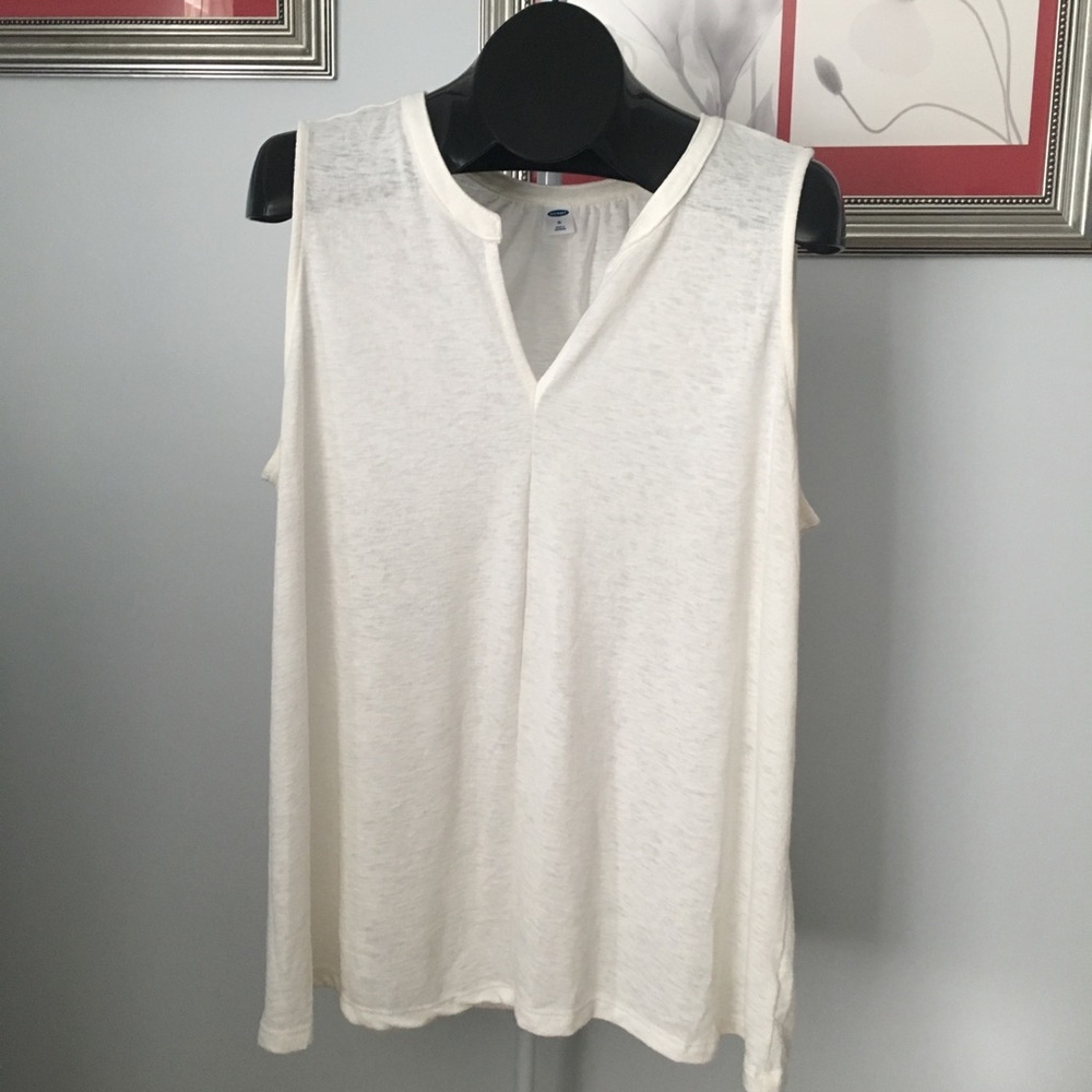 Creme Sleeveless Shirt